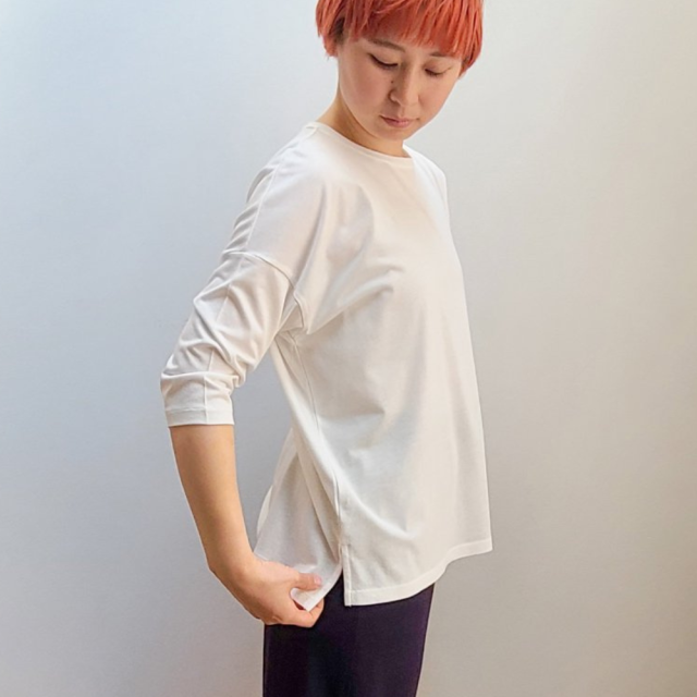 竹布 リラックスTシャツ オフホワイト